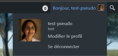 Menu du profil